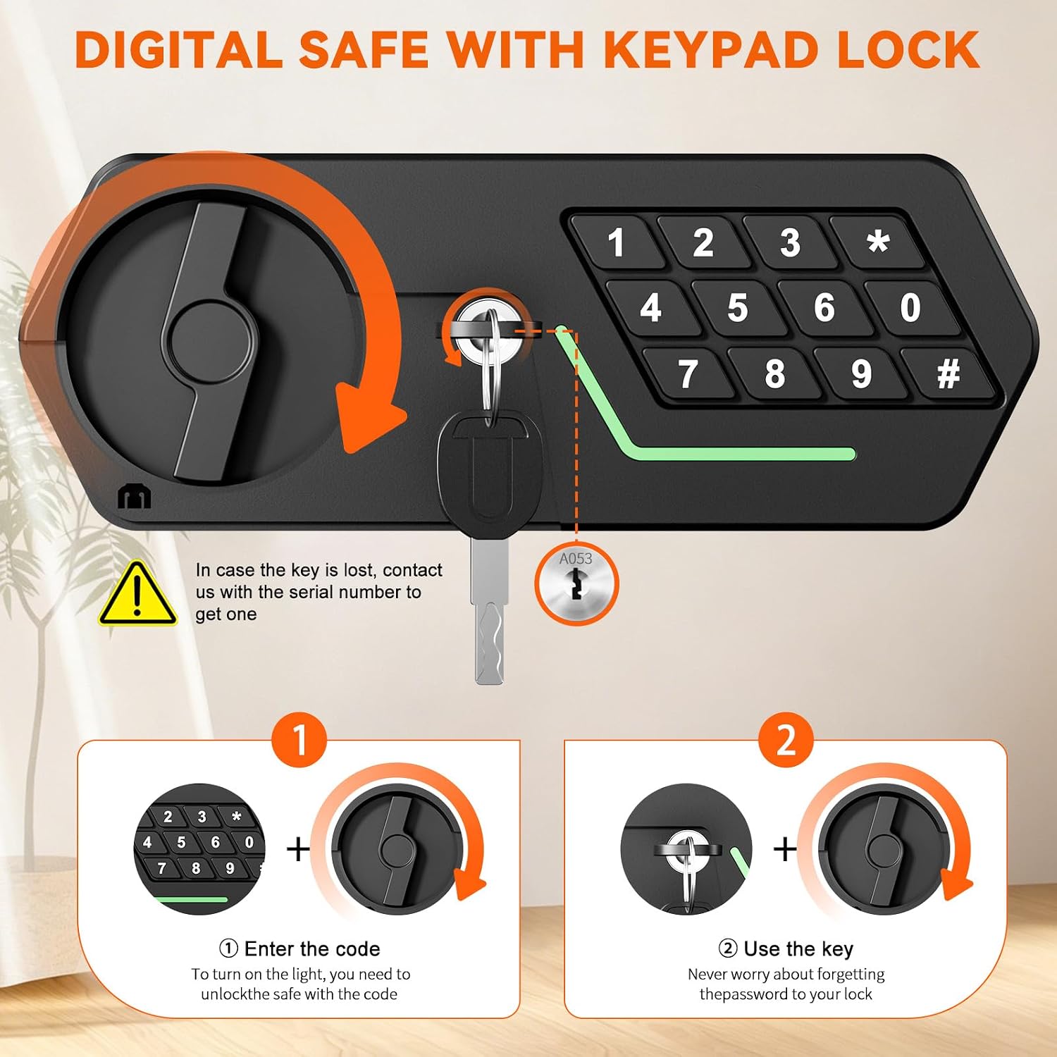 1.2 Cub Small Safe for Home Use, Digital Security Safe Box with Electronic Keypad Key, Fireproof Bag and Removable