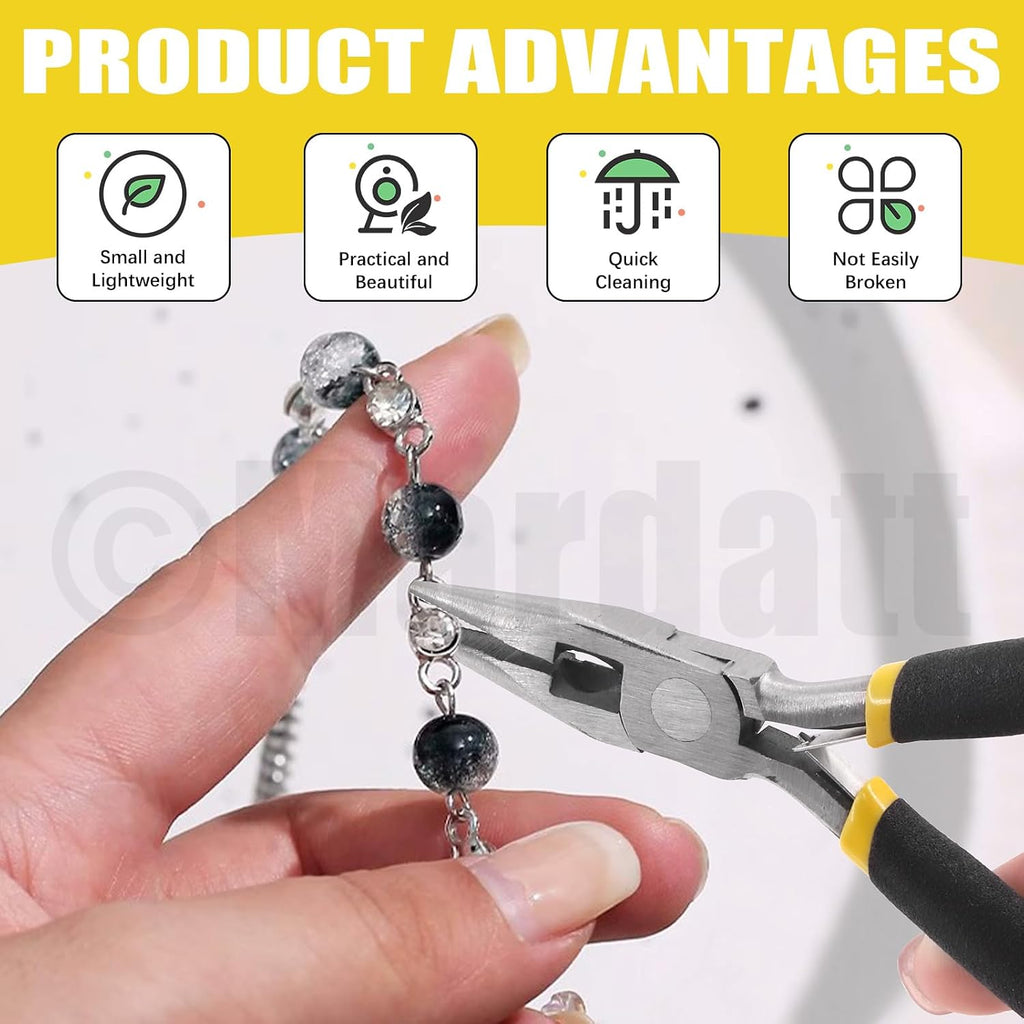 Jewelry Making Supplies Kit: 1468Pcs Including Pliers, Wires, Jump Ring Opener, Tweezers & Accessories for Jewelry
