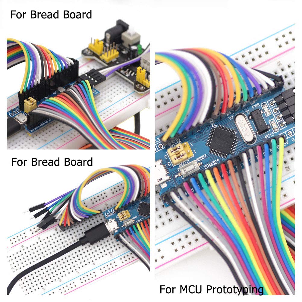 360-Pc Multicolor Breadboard Jumper Wires Kit - 30/20/10cm Dupont Cables (MF/MM/FF) for Arduino, Raspberry Pi