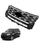 SEBLAFF Silver Coated Front Bumper Grille Upper Grill Replacement for 2016 2017 Explorer FB5Z8200AC