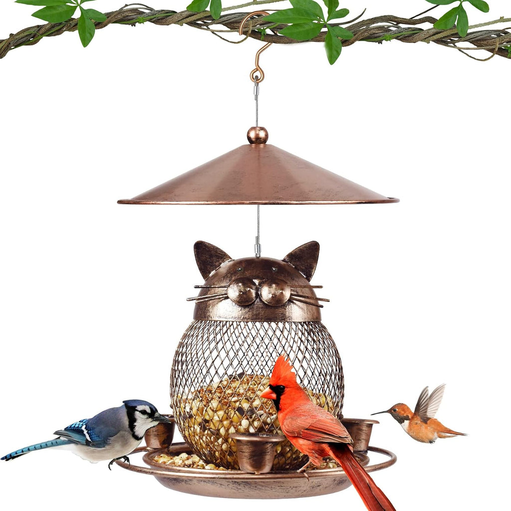 Bird Feeder, Wild Bird Feeder for Outdoor, Cute Cat-Shaped Style