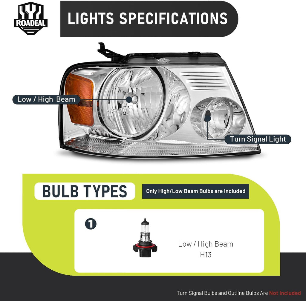 Headlights for 2004-2008 Ford F150/2006-2008 Lincoln Mark LT