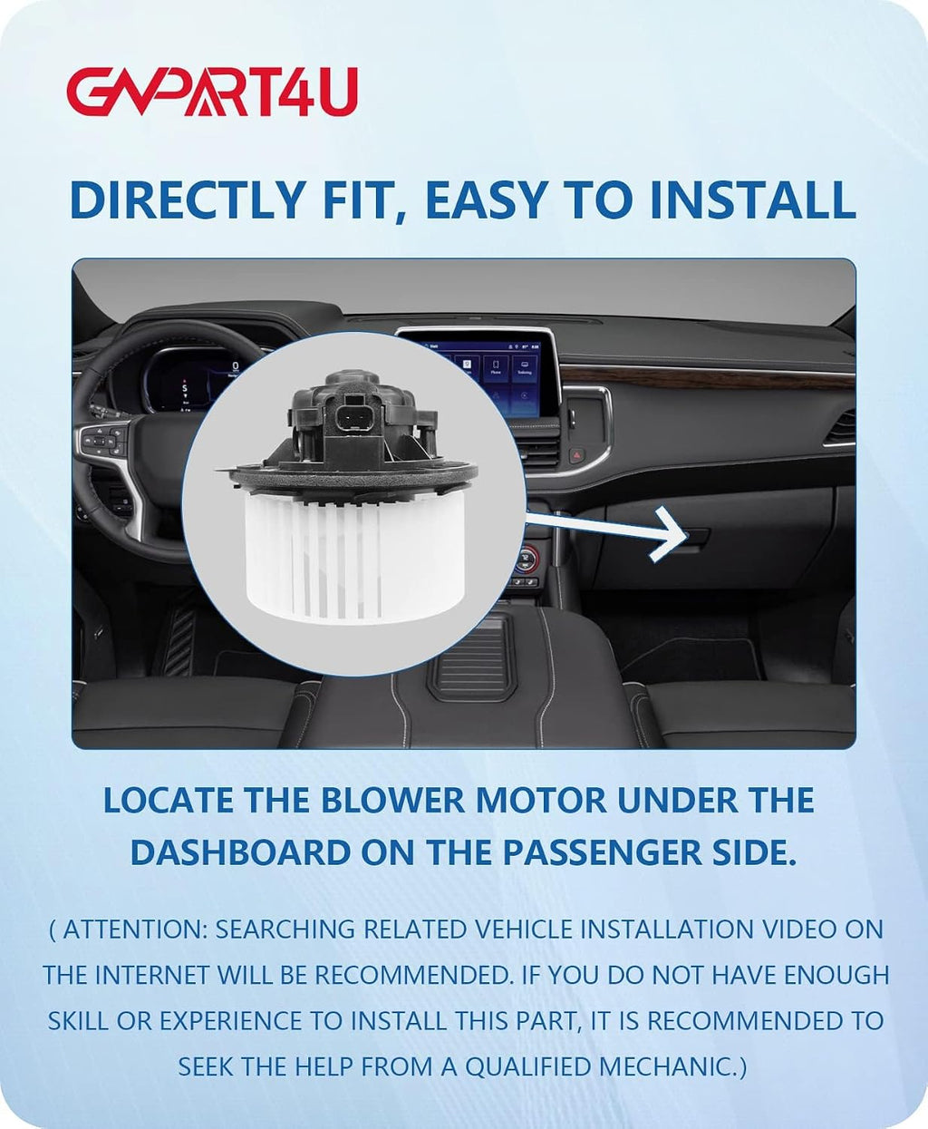 Front Blower Motor for 2007-2014 Chevy Tahoe Silverado Avalanche