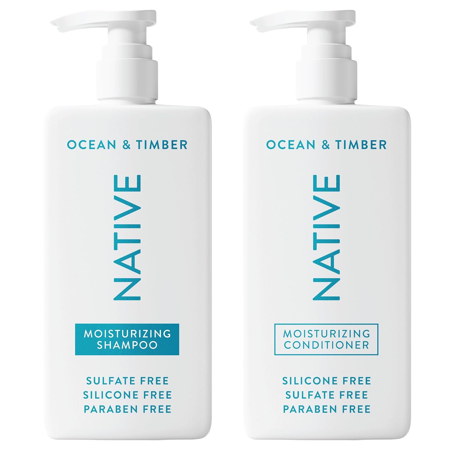 Ocean & Timber Shampoo and Conditioner Contain Naturally Derived Ingredients | All Hair Types, Color & Treated, Fine