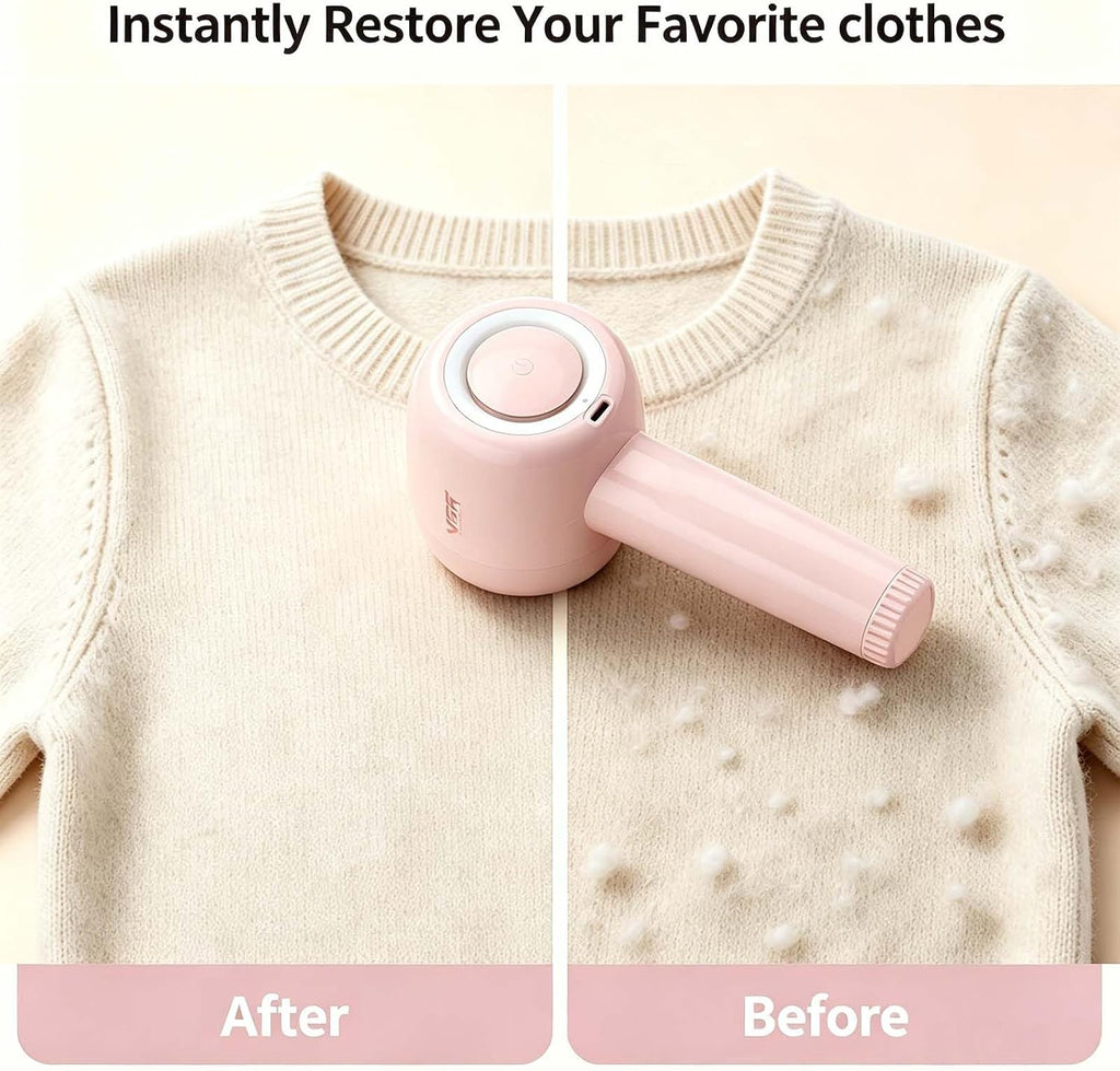 813 Rechargeable Fabric Shaver,6-Blade Lint Remover,Pink | Cordless Clothes Lint Remover for Sweaters, Blankets