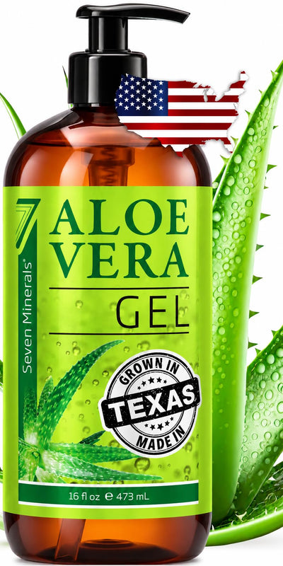 Aloe Vera Gel with Freshly Cut Organic Aloe 98.7% - 16oz with Pump - Texas grown Pure, HighestQuality, Vegan