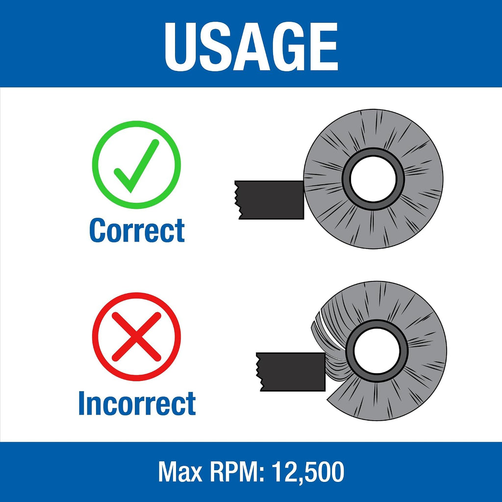 Mercer Industries 186540-5" x 1/2" x 5/8"-11 Knot Wire Wheel, .020 Carbon Steel Wire