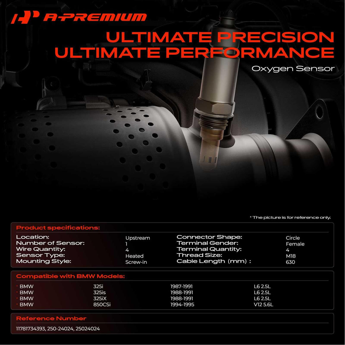 A-Premium Upstream O2 Oxygen Sensor Compatible with BMW