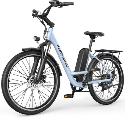 Electric Bike for Adults, Peak 1000W 50Miles City Cruiser Ebike, 26" Step Thru Electric Bicycles with 48V Removable