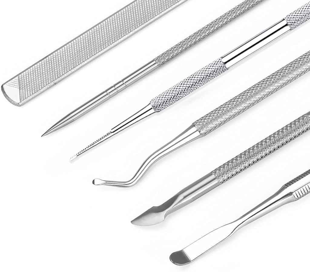 6-Pack Ingrown Toenail File and Lifters, Professional Surgical Stainless Steel Ingrown Toenail Removal Tool Kit