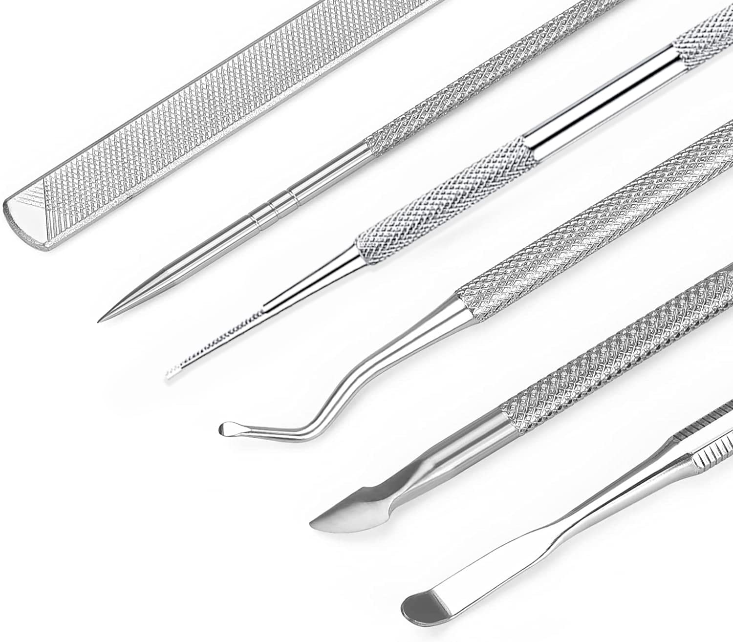 6-Pack Ingrown Toenail File and Lifters, Professional Surgical Stainless Steel Ingrown Toenail Removal Tool Kit