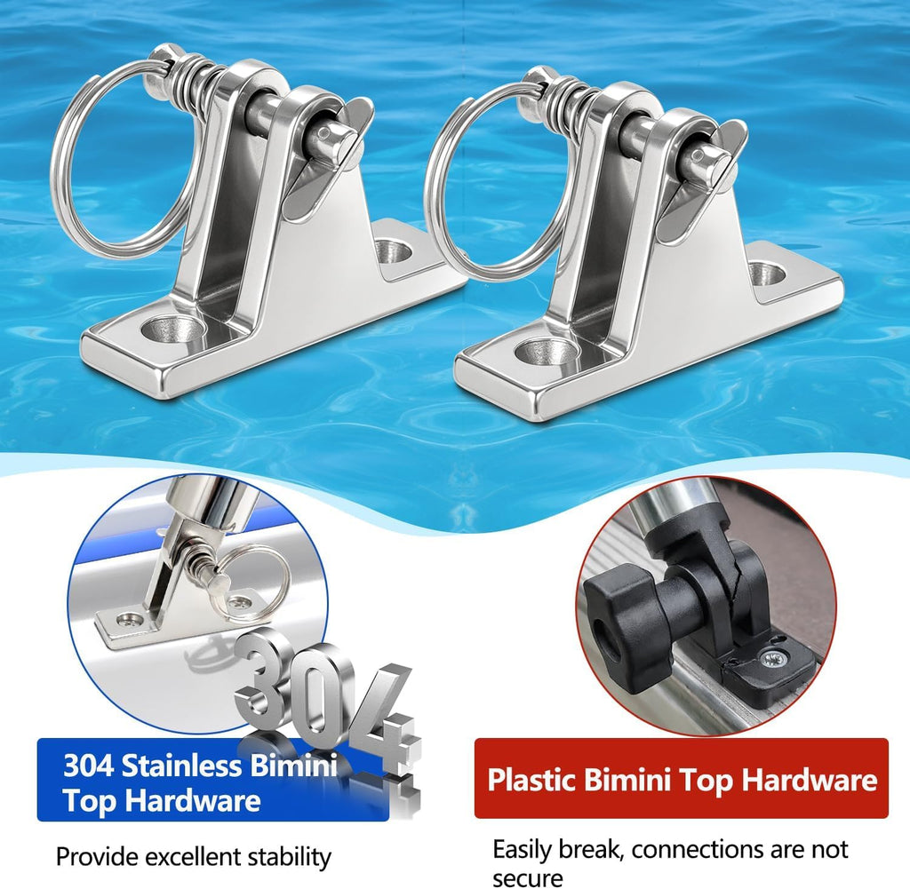 4Pack Bimini Top Brackets, 304 Stainless Steel Bimini Top Hardware