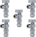 Angle Stop Valve, 1/2" Press x 3/8" COMP, 5 Pack