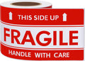 Fragile Stickers 3x5 100 PCS Shipping Labels Warning Label Rectangle Sticker, Red, Fragile This Side Up