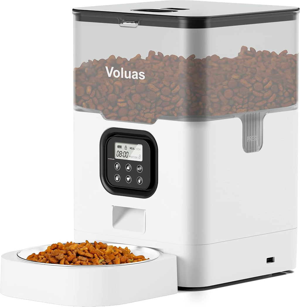 Automatic Cat Feeder, 4L Timed Dry Food Dispenser for Cats & Dogs
