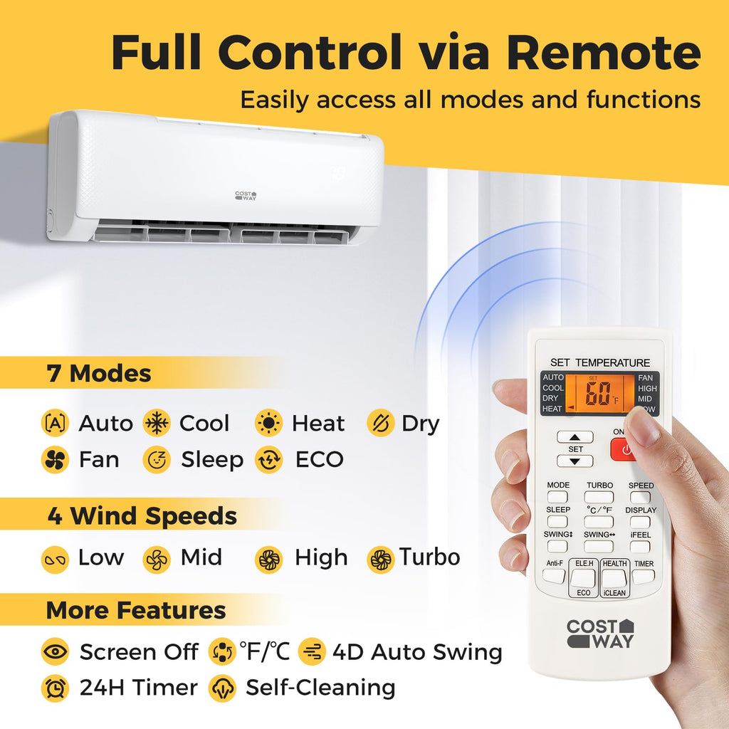 12,000 BTU Mini Split Air Conditioner, with Heat Pump