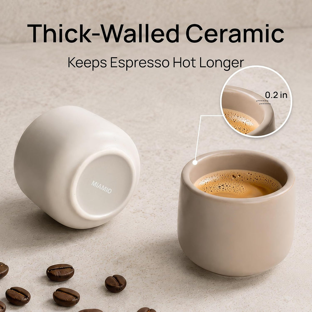 Espresso Cups Set of 4 (2.7 oz) - Nami (Beige Canyon) - Modern