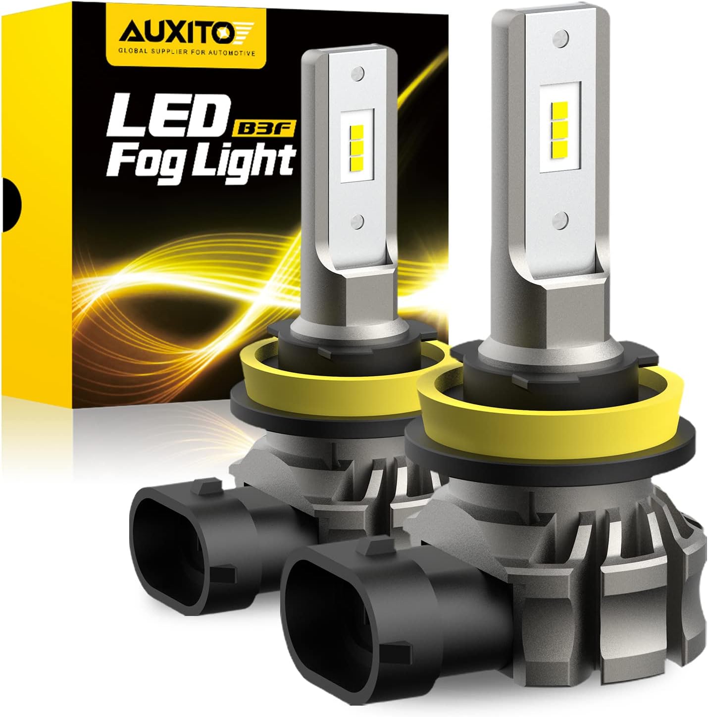 H11/H8/H16 LED Fog Light Bulbs or DRL, 6000 Lumens 6500K Cool White Light, 300% Brightness, CSP LED Chips Fog Lamps