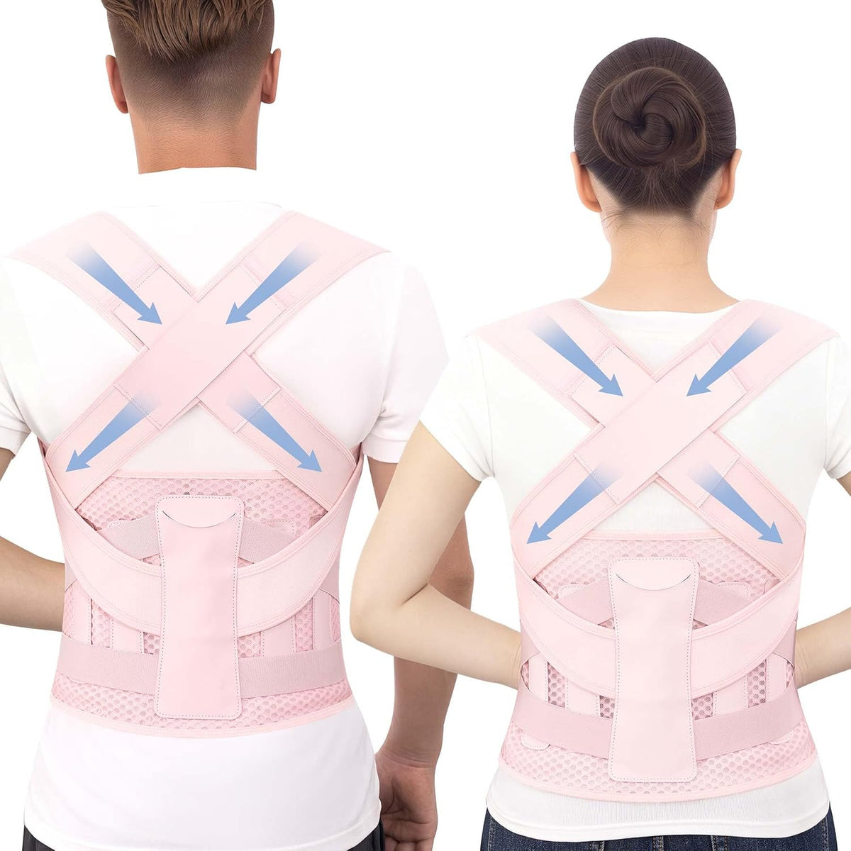 Posture Corrector for Women and Men Shoulder Back Brace (Pink, Medium)