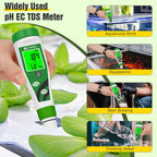 Hydroponic pH EC Meter, Water pH TDS PPM Meter
