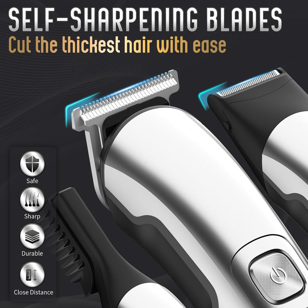 Beard Trimmer for Men, Waterproof Electric Razor for Nose, Body, Face & Mustache, Cordless Hair Clippers Shavers