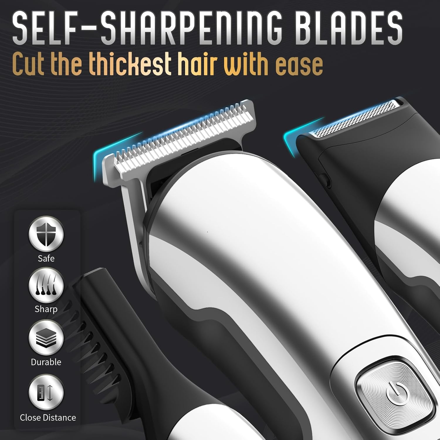 Beard Trimmer for Men, Waterproof Electric Razor for Nose, Body, Face & Mustache, Cordless Hair Clippers Shavers