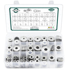 Fender Washers, 520 Pcs SAE + Metric 23 Sizes Flat Washers Assortment Set, 304 Stainless Steel Assorted Hardware