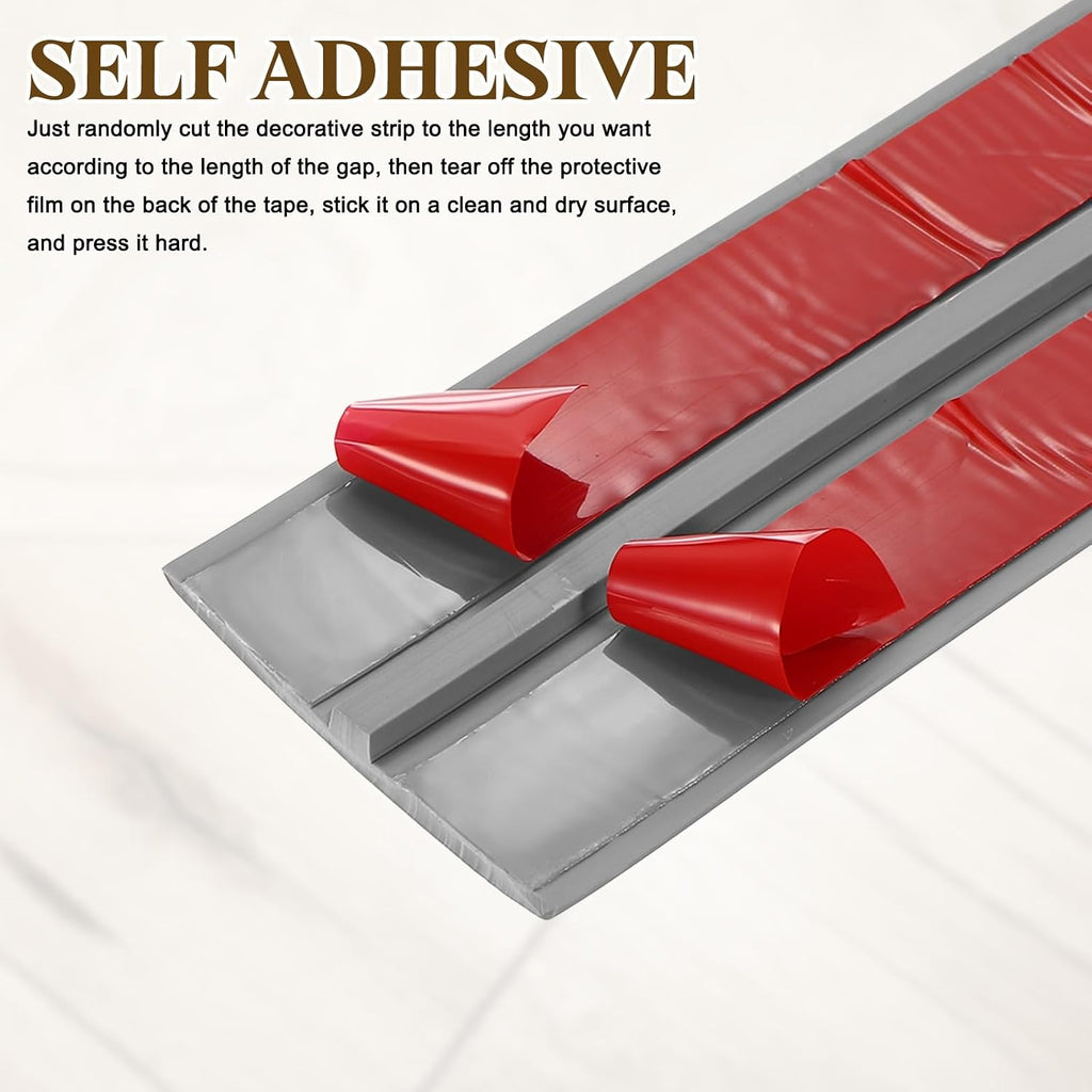 T-Molding Transition Strips, 3.28 ft x 1.97" (L x W) PVC Floor Flat Divider Strip Self Adhesive Vinyl Flooring Edging