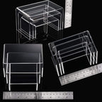 2 Sets Display Risers Figure Food Stand,Clear,Small Set | Plastic Decorative Risers For Table Decor Display, Dessert