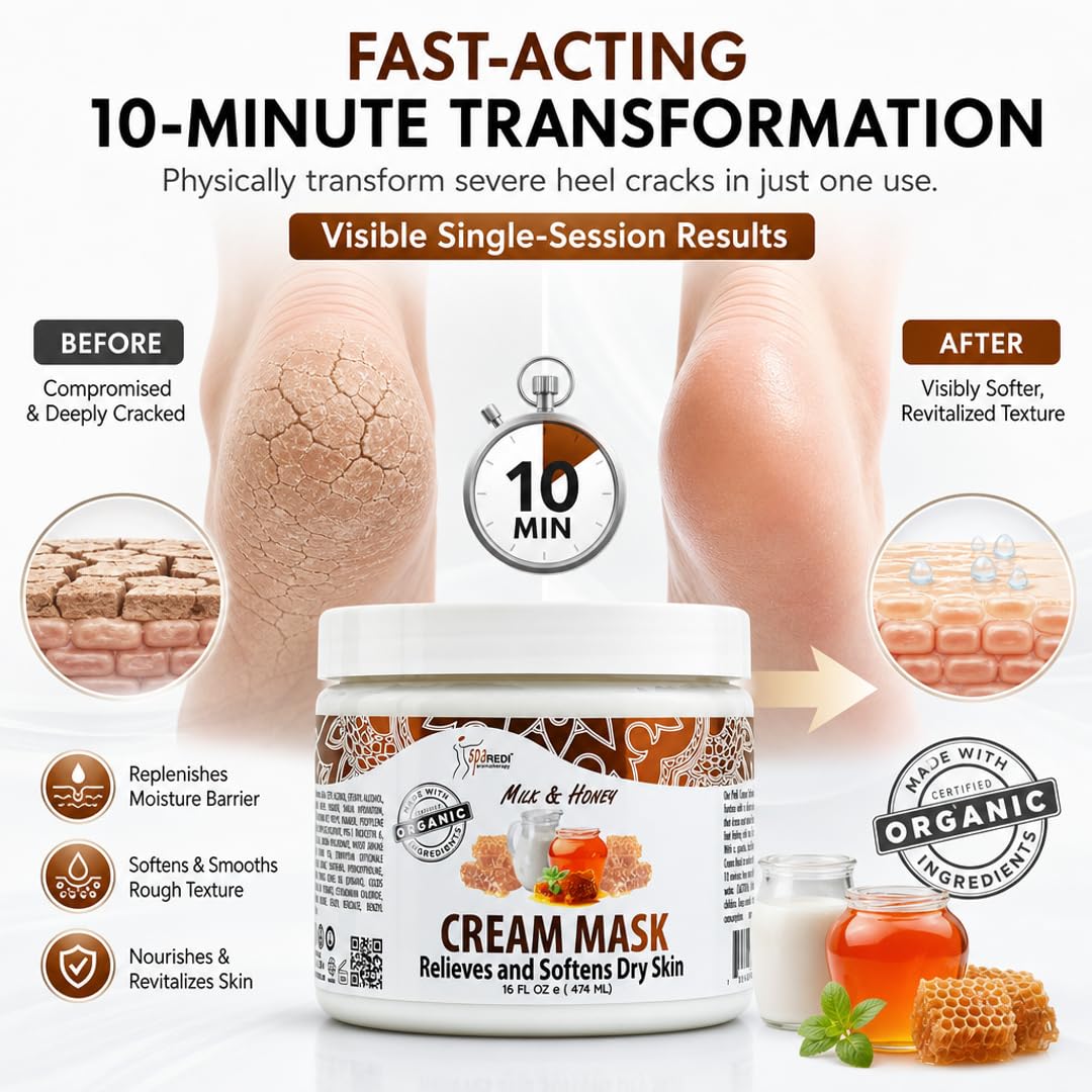 Foot Repair Mask – Hyaluronic Acid Callus Treatment for Cracked Heels & Dry Skin | Pumice & Amino Acid Blend |