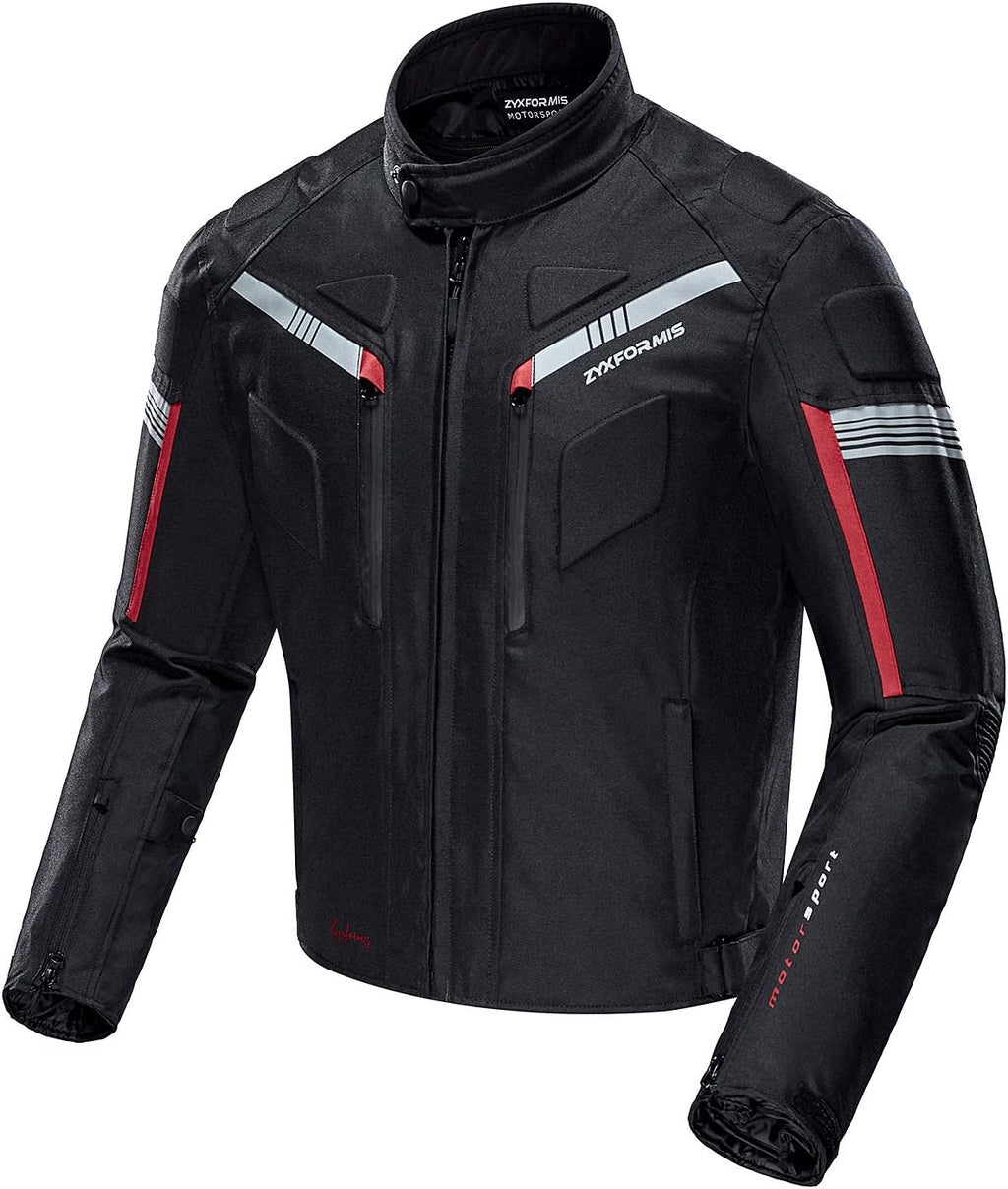 Motorcycle Jacket for Men with Removable CE Armor All Season | CE Protective Gear, 600D Oxford, Water Resistant