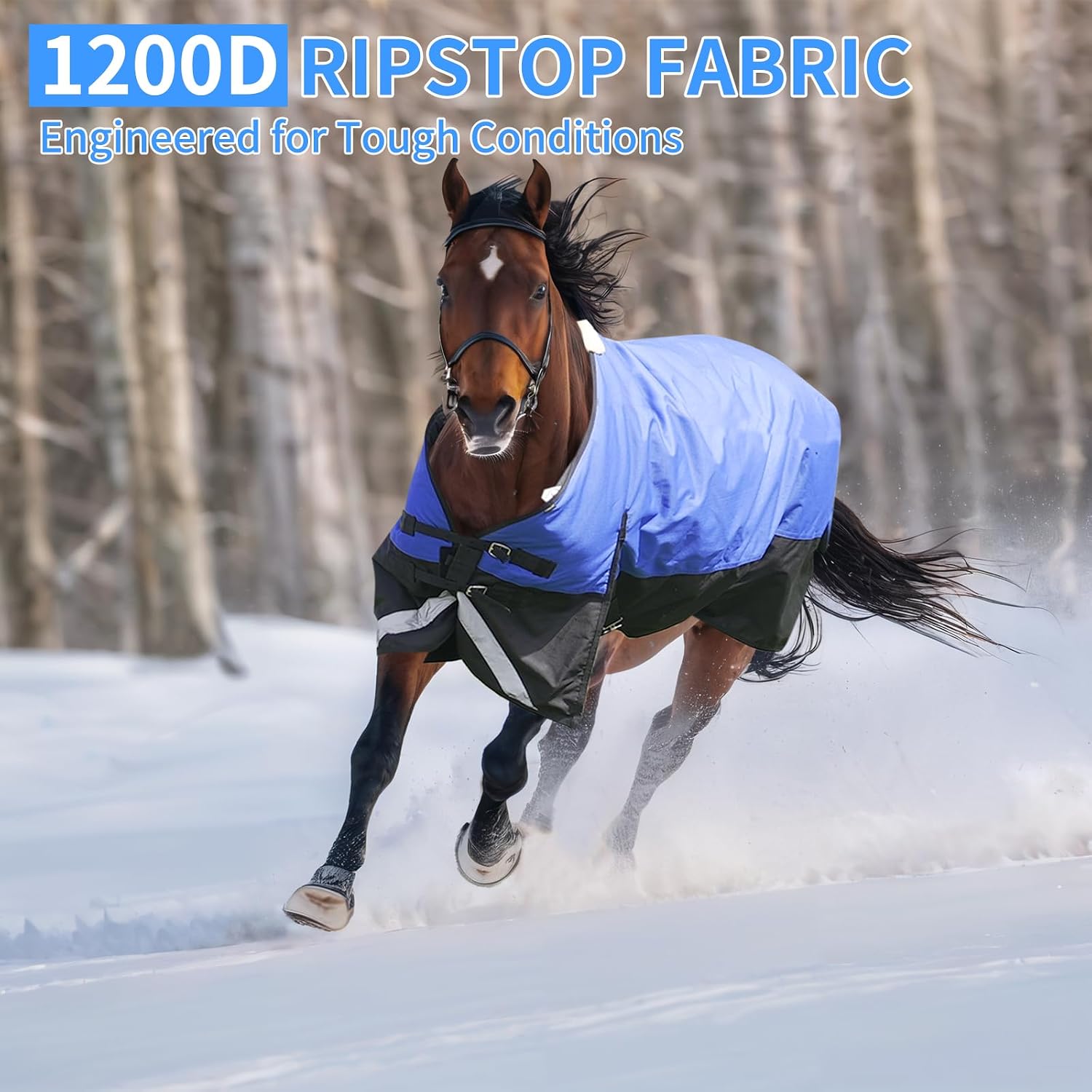Horse Care Blankets - Winter, 1200D Waterproof, 220G Fill, Warm & Breathable Turnout Sheet, 69 Inch