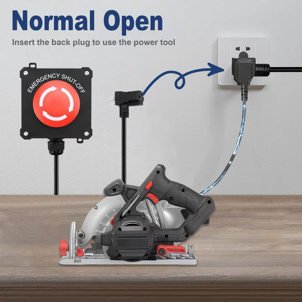 Emergency Stop Switch 440V 16A 10ft Heavy‑Duty Cord with E‑Stop Switch