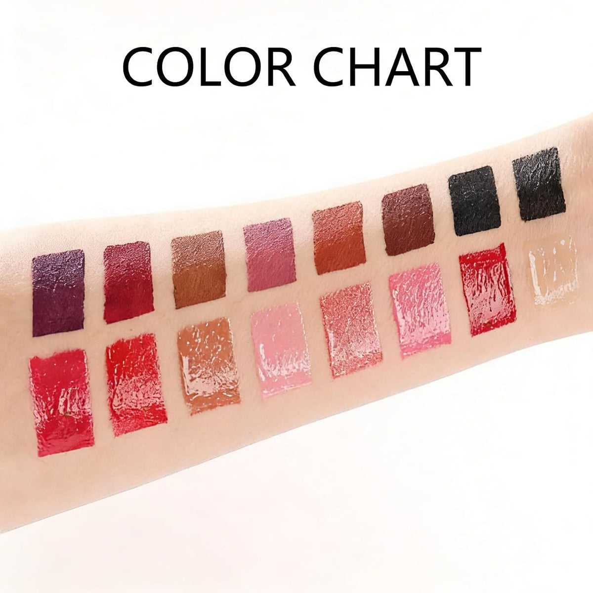 2Colors Dual-Ended Brown Lip Liner Lip Gloss Set, Nude Ombre Lipstick