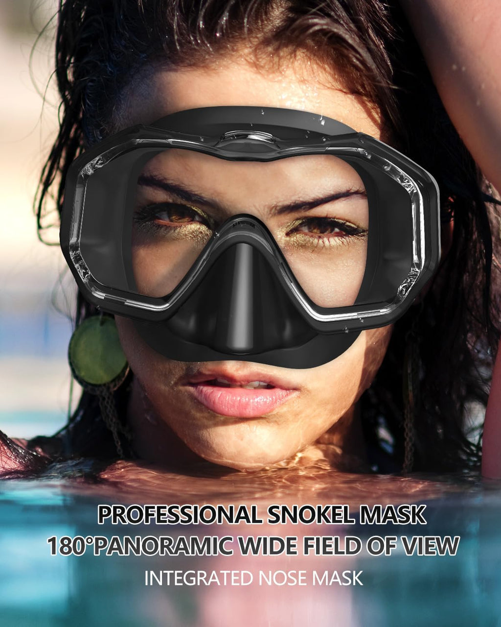 WSTOO Adults Swim Goggles with Nose Cover to Prevent Water Inhaling, Anti-Fog Swimming Mask for Youth Men Women