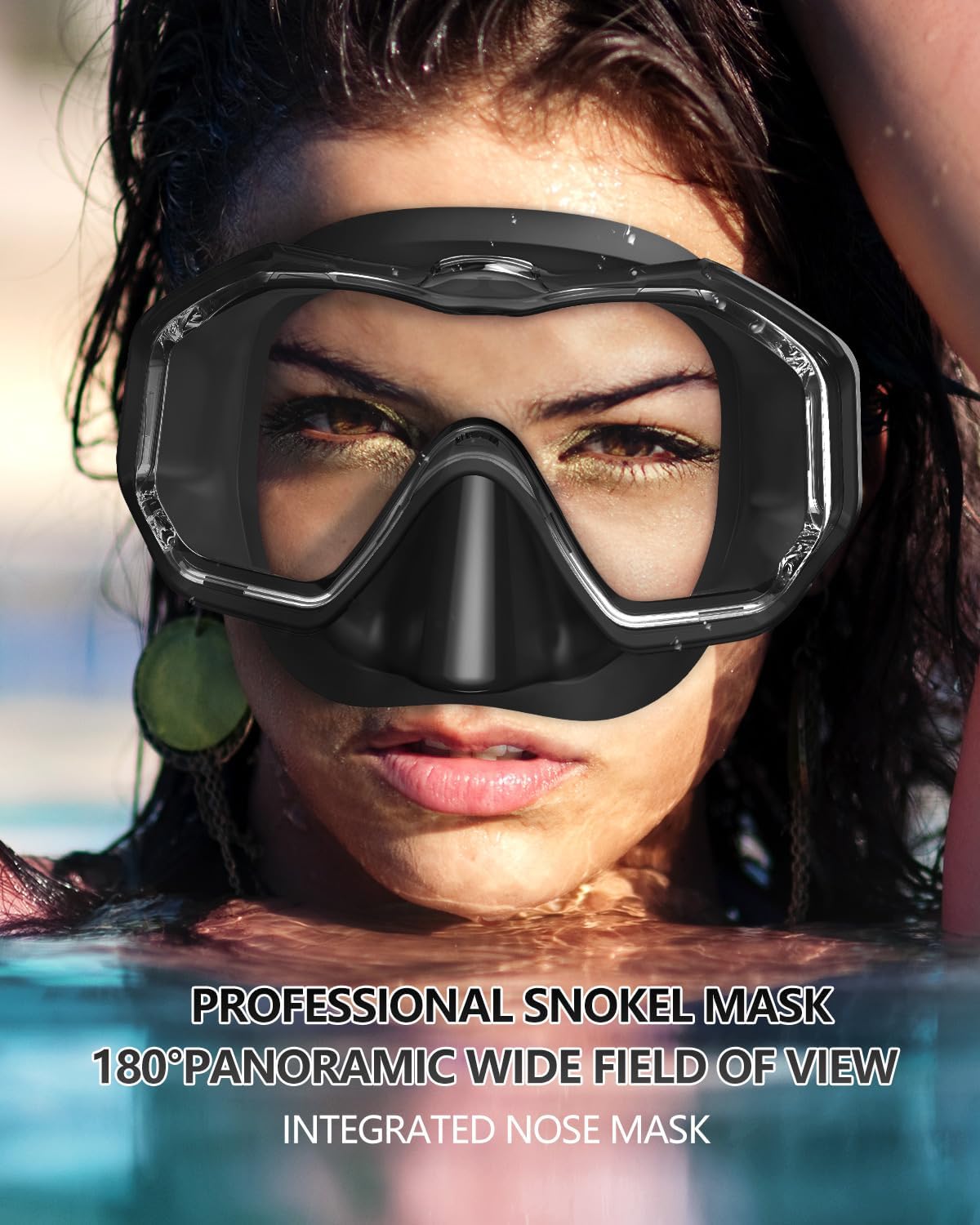 WSTOO Adults Swim Goggles with Nose Cover to Prevent Water Inhaling, Anti-Fog Swimming Mask for Youth Men Women