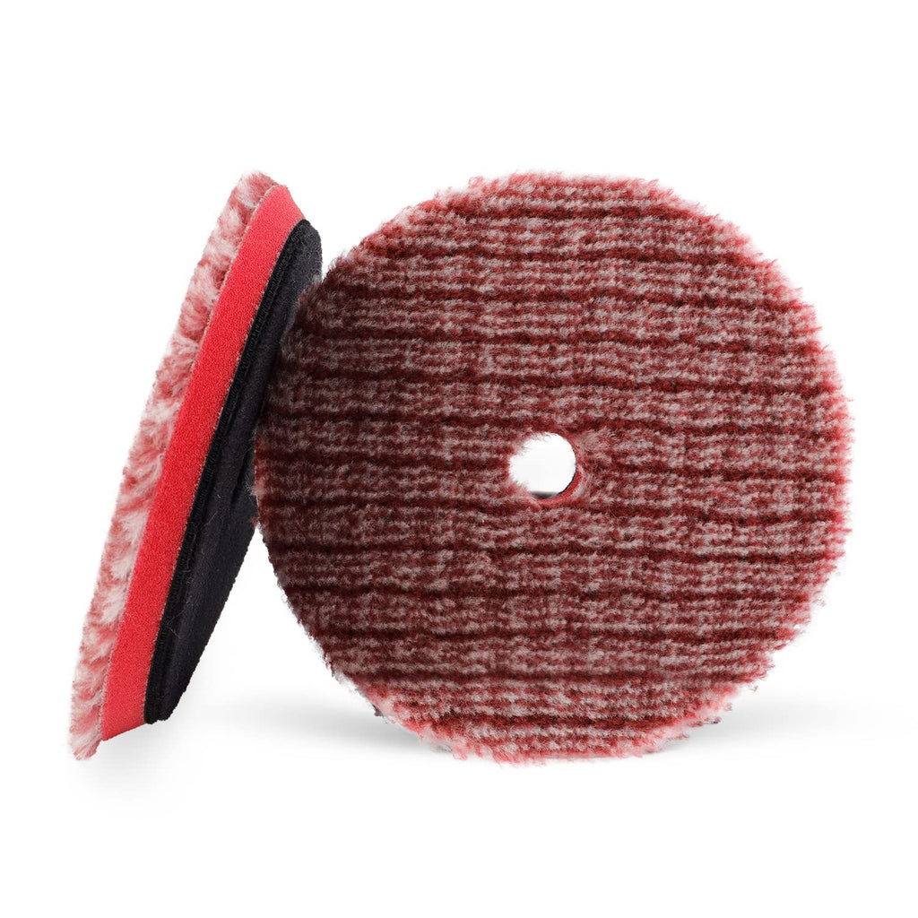 Wool Polishing Pads, 2Pcs 5 Inch (125mm) Wool Cutting Pad, Short Hair Wool Buffing and Polishing Pad Set, Wool