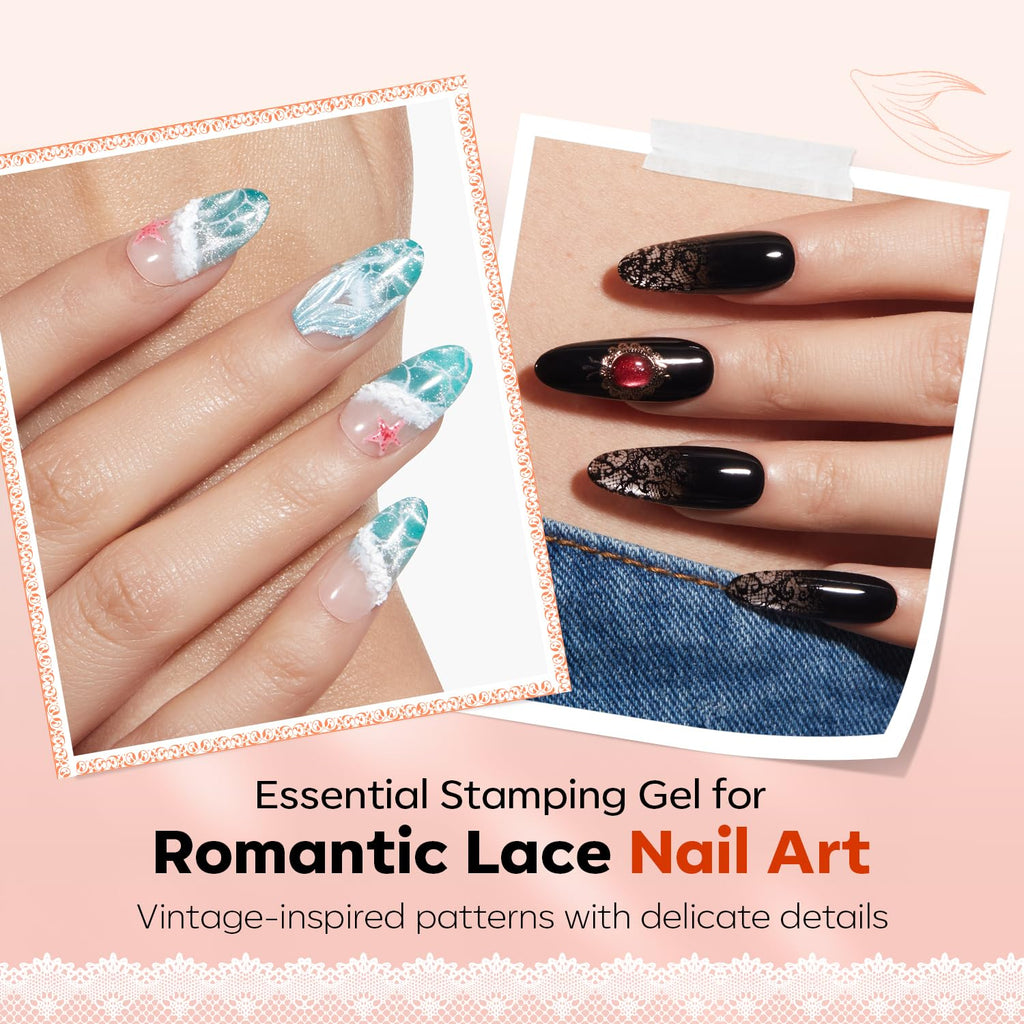 16Pcs Nail Stamping Kit French Tip Stamper Lace Nail Stamp Plate