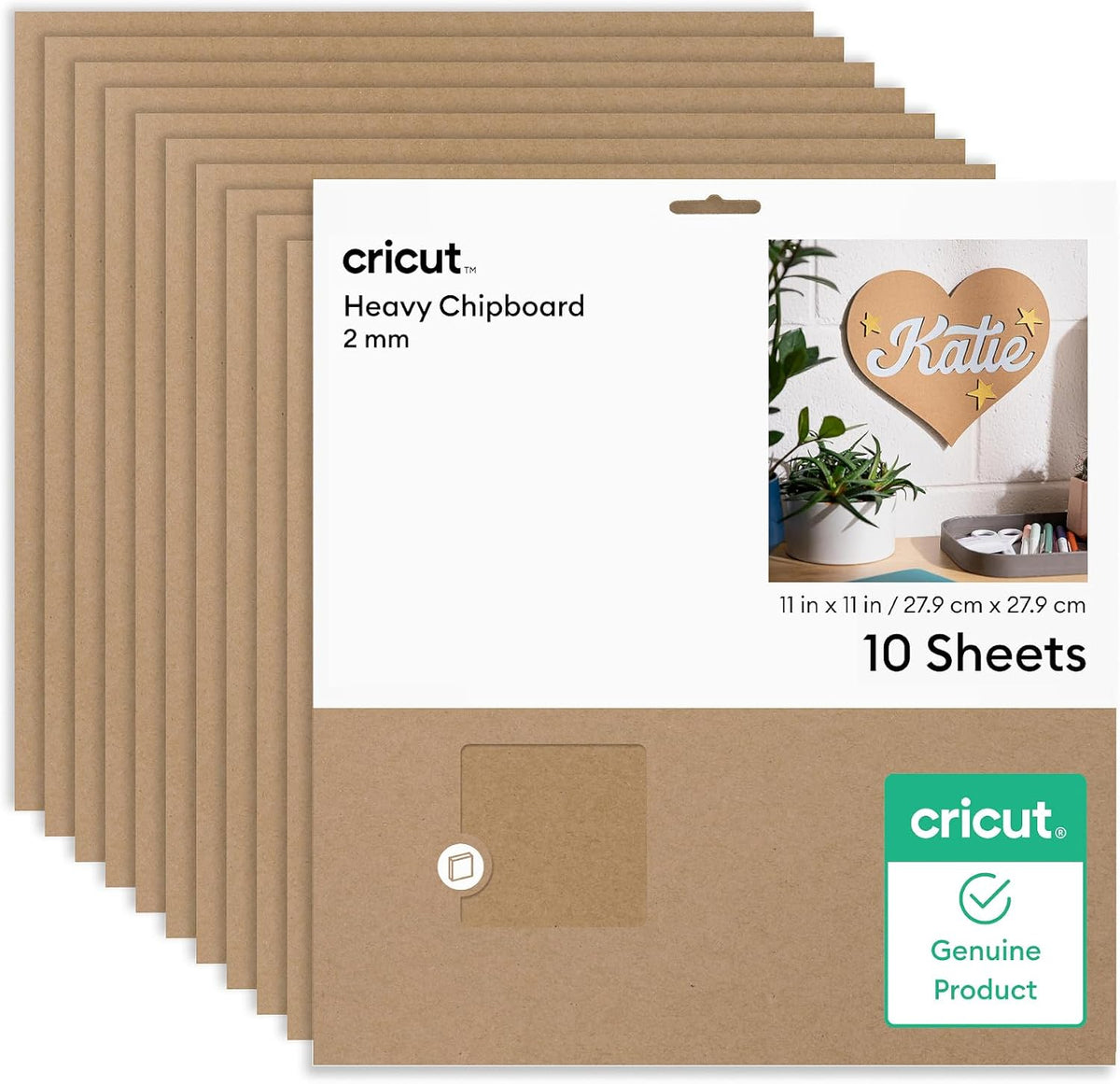 Heavy Chipboard - 10 2mm Sheets (11 in x 11 in)