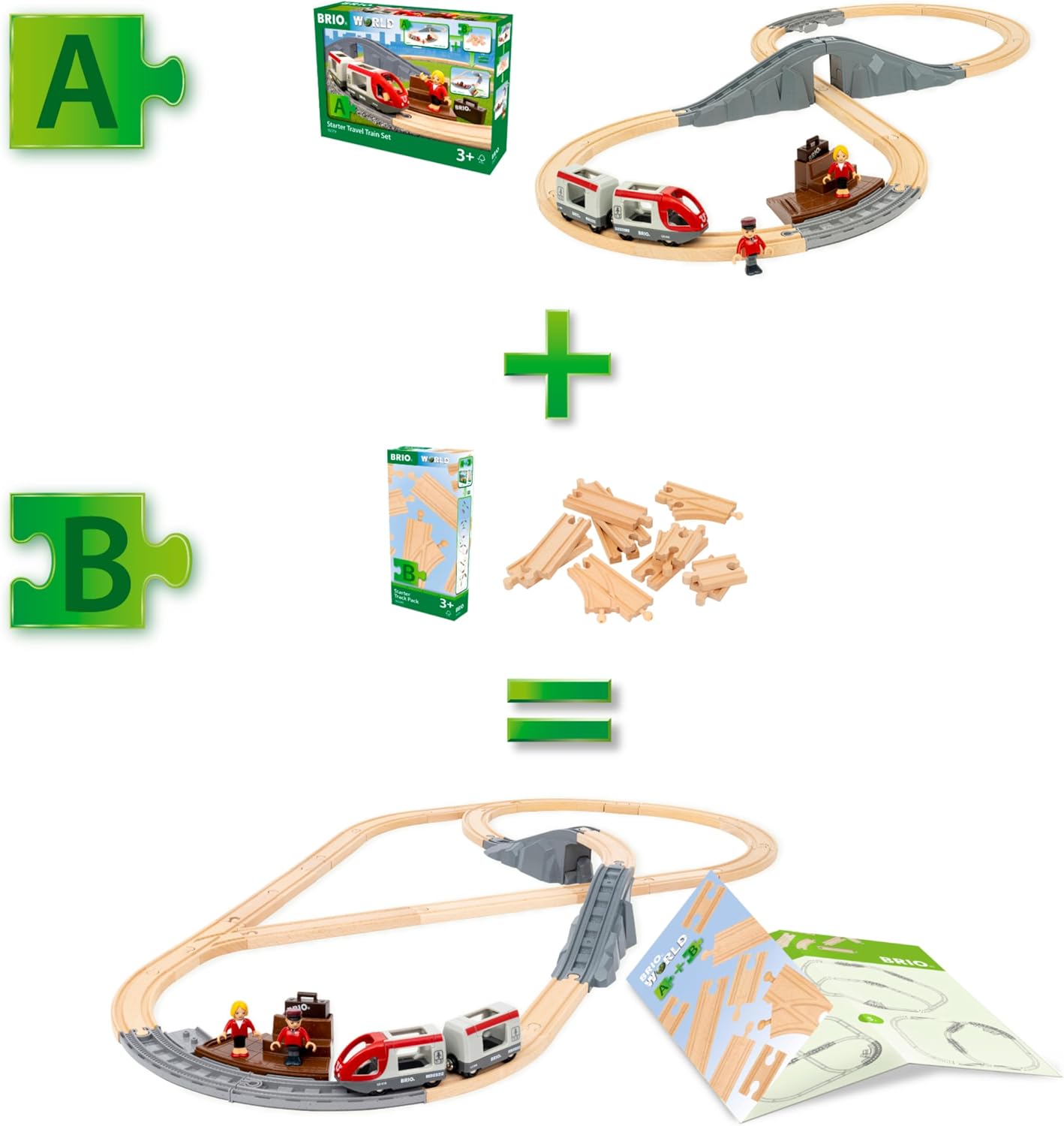 World – 36099 Starter Track Pack | 12-Piece Wooden Train Track Set for Kids Aged 3 Years Up