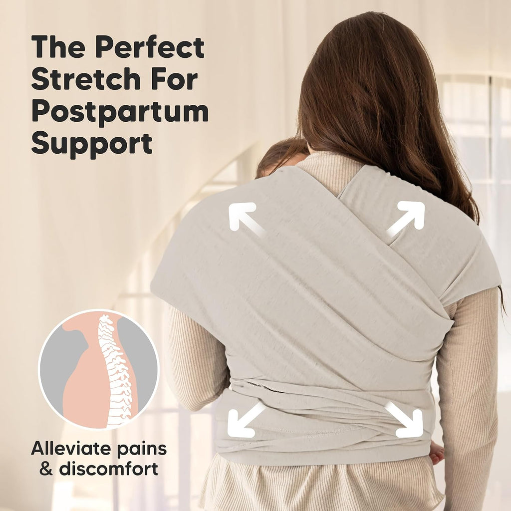 Baby Wrap Carrier, All in 1 Original Baby Carrier (Stone Gray) | Newborn to Toddler Sling, Easy to Wear, Hands Free