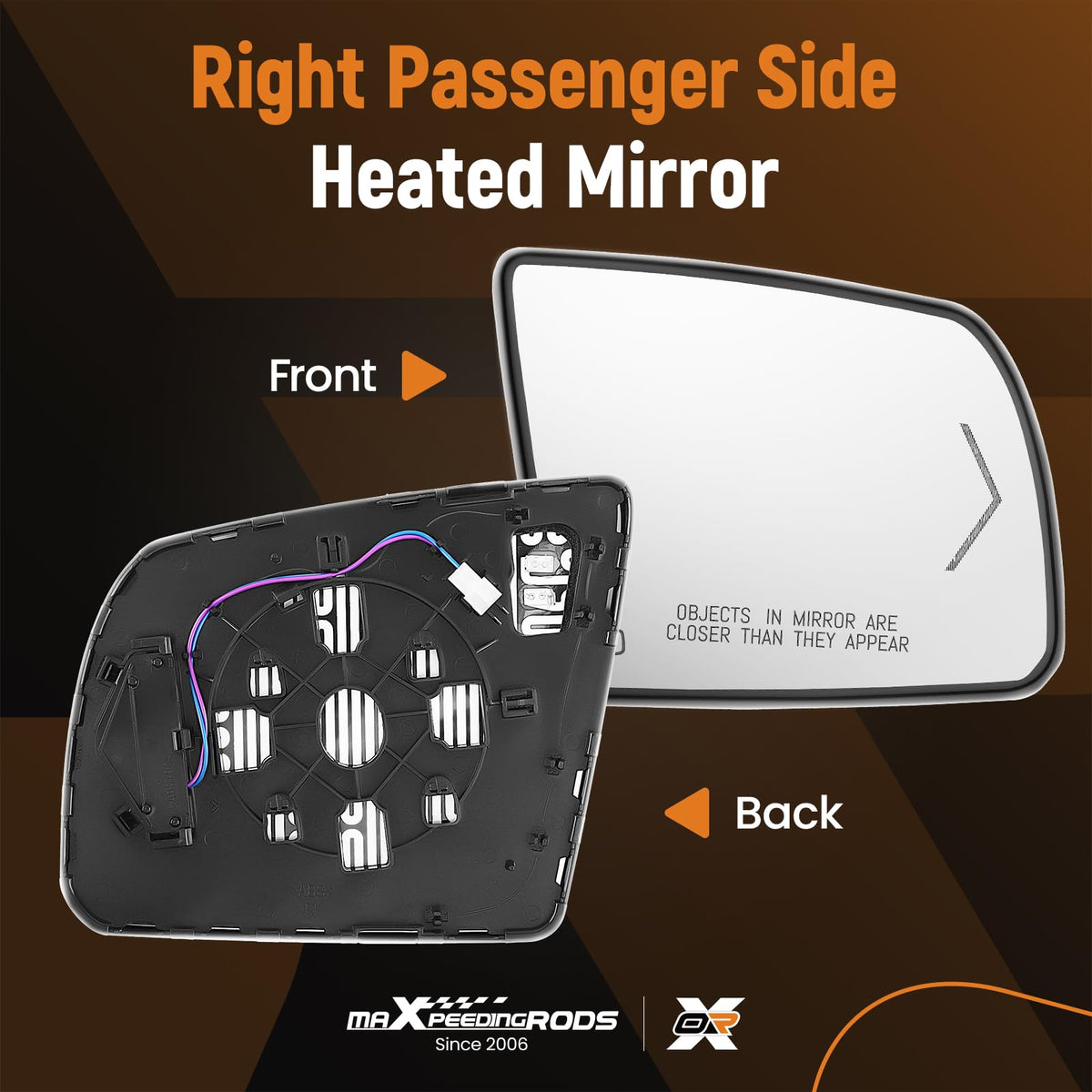 maXpeedingrods Right Side Mirror Glass for Toyota Sequoia 2008-2017