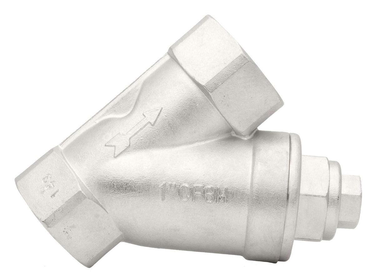 1" Stainless Steel Y-Strainer - 800WOG, FxF NPT