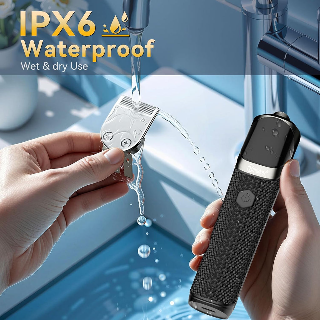 6-in-1 Men’s Grooming Kit, IPX6 Waterproof Electric Beard Trimmer, Cordless Hair Clipper for Beard, Nose, Ear & Body