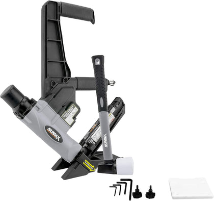 S50LSDH Pneumatic 2-in-1 15.5-Gauge and 16-Gauge 2" Dual Handle Flooring Nailer / Stapler with Flooring Mallet and