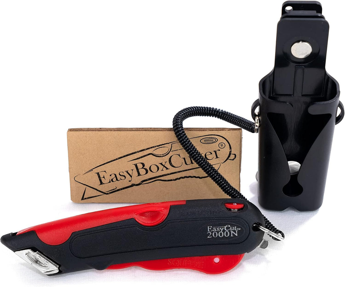 EasyCut 2000 Safe Retractable Box Cutting Utility Knife, Red, 09638