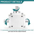 uxcell Gear Box 1:1 Forward Double Output Shaft 1 Module 20 Teeth, 8mm