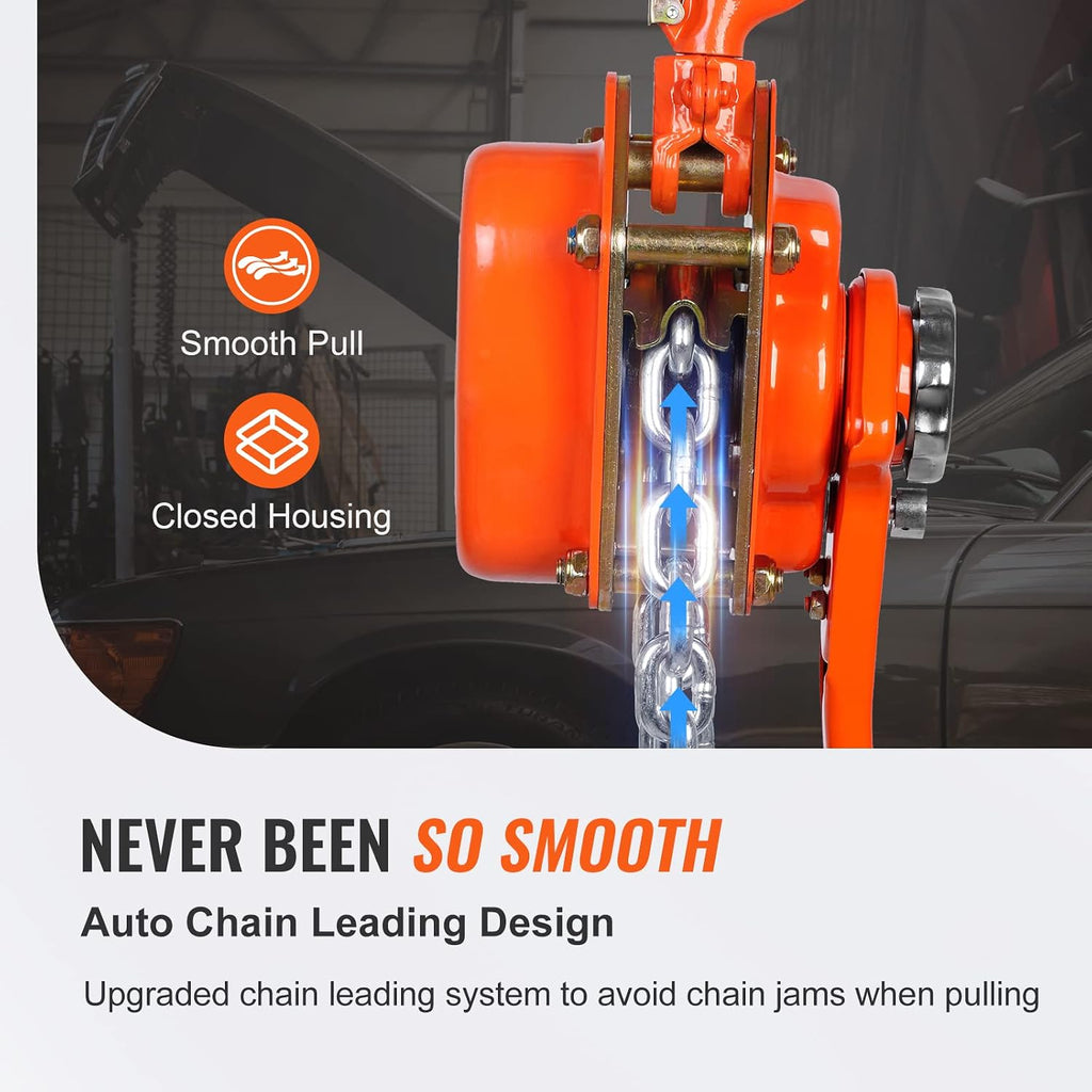Manual Lever Chain Hoist, 3 Ton 6600 lbs Capacity 10 FT Come Along, G80 Galvanized Carbon Steel with Weston