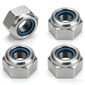 20 Pcs M12 Nylon Insert Lock Nuts, Metric Hex Nylock Nuts, Silver Self‑Locking Hex Nuts, Nylon Inserted Hex Locknuts for Screws and Bolts