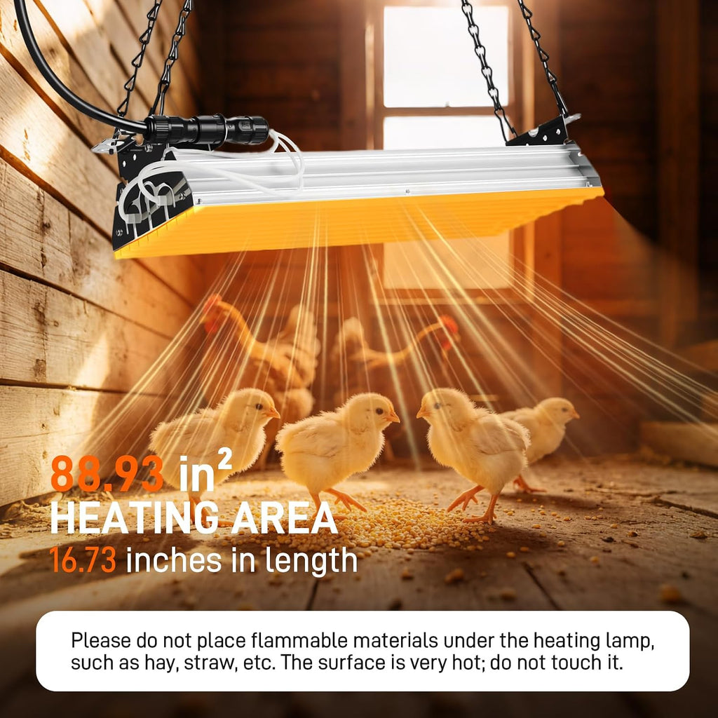 400W Chicken Coop Heater Waterproof Tip-Over Safe for Chicken Coop&Poultry